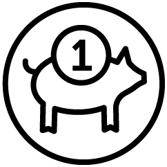Gesundheit matters bei buah deswegen unterstützt icon mit Sparschwein